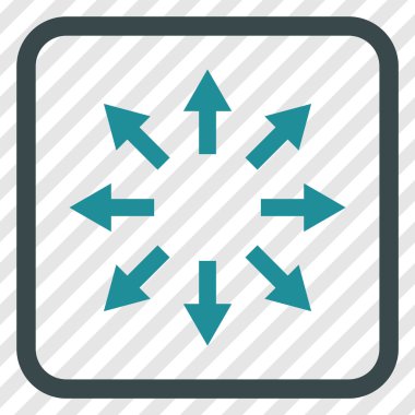 Radyal oklar bir çerçeve içinde simge vektör