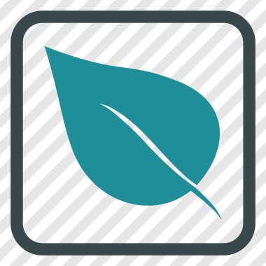 Bitki yaprak vektör simgesi bir çerçeve içinde