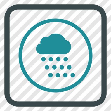 Yağmur bulutu vektör simgesi bir çerçeve içinde