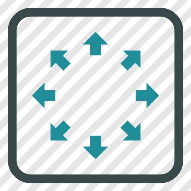 Radyal oklar bir çerçeve içinde simge vektör