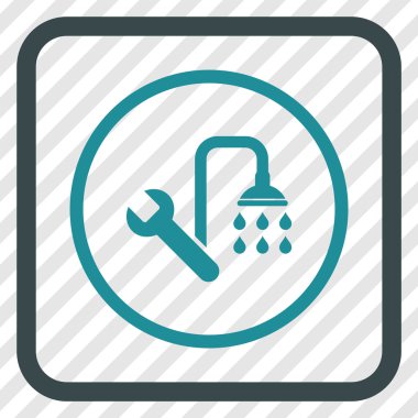 Sıhhi tesisat vektör simgesi bir çerçeve içinde