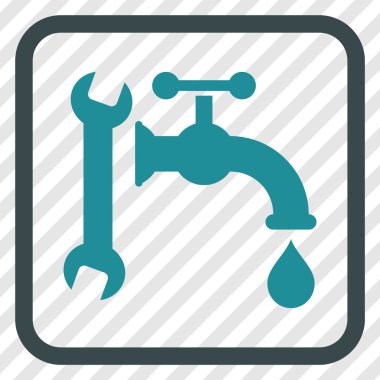 Sıhhi tesisat vektör simgesi bir çerçeve içinde