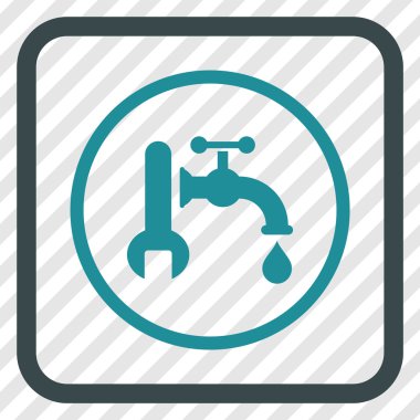 Sıhhi tesisat vektör simgesi bir çerçeve içinde