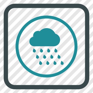 Yağmur bulutu vektör simgesi bir çerçeve içinde