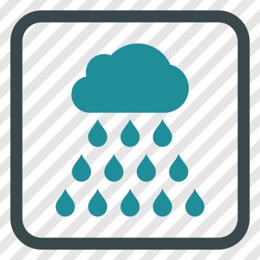 Yağmur bulutu vektör simgesi bir çerçeve içinde