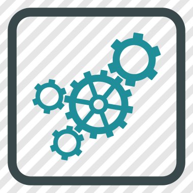 Mekanizması vektör simgesi bir çerçeve içinde