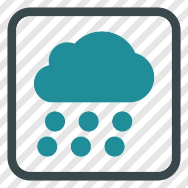 Yağmur bulutu vektör simgesi bir çerçeve içinde