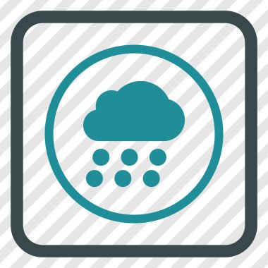 Yağmur bulutu vektör simgesi bir çerçeve içinde