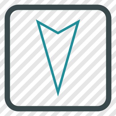 İşaretçi vektör simgesi bir çerçeve içinde aşağı