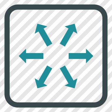 Radyal oklar bir çerçeve içinde simge vektör