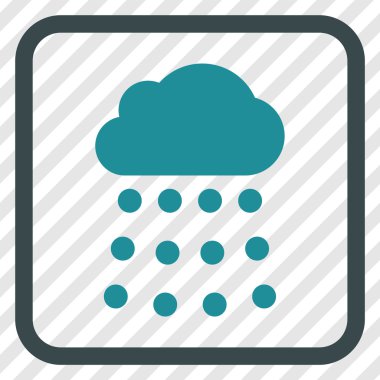 Yağmur bulutu vektör simgesi bir çerçeve içinde