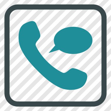 Telefon iletisi vektör simgesi bir çerçeve içinde