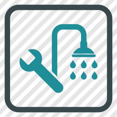 Sıhhi tesisat vektör simgesi bir çerçeve içinde