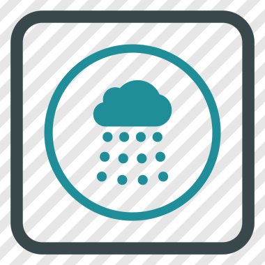 Yağmur bulutu vektör simgesi bir çerçeve içinde