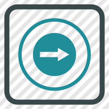 Sağ ok vektör simgesi bir çerçeve içinde yuvarlak