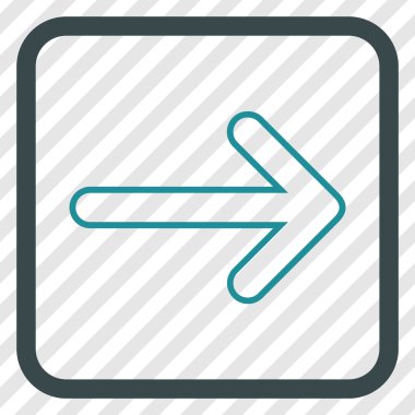 Yuvarlak ok doğru vektör simgesi bir çerçeve içinde