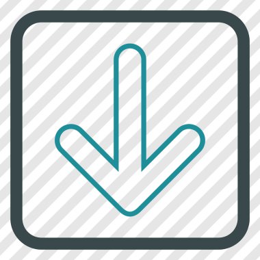Vektör simgesi bir çerçeve içinde aşağı yönlü ok