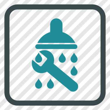 Duş sıhhi tesisat vektör simgesi bir çerçeve içinde