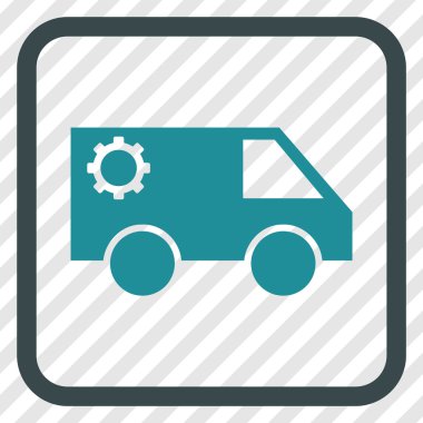 Hizmet araba vektör simgesi bir çerçeve içinde