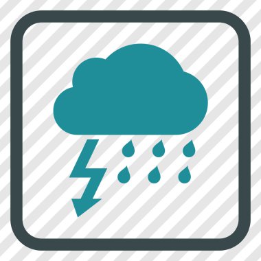 Fırtına vektör simgesi bir çerçeve içinde