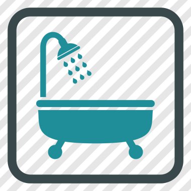 Duş Banyo vektör simgesi bir çerçeve içinde