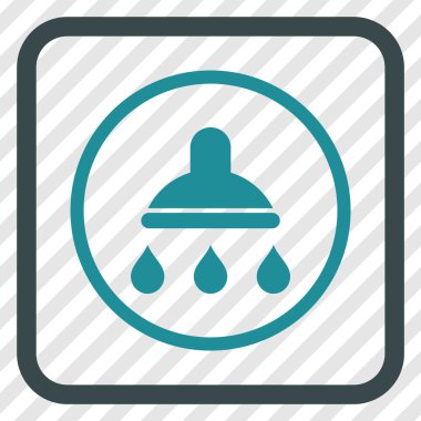 Duş vektör simgesi bir çerçeve içinde