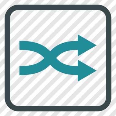 Shuffle okları doğru vektör simgesi bir çerçeve içinde