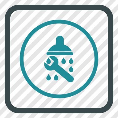 Duş sıhhi tesisat vektör simgesi bir çerçeve içinde