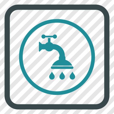 Duş musluk vektör simgesi bir çerçeve içinde