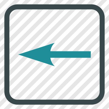 Keskin ok sol vektör simgesi bir çerçeve içinde