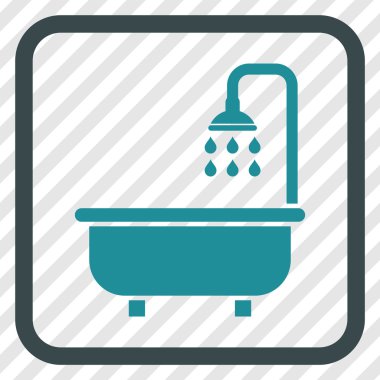 Duş Banyo vektör simgesi bir çerçeve içinde