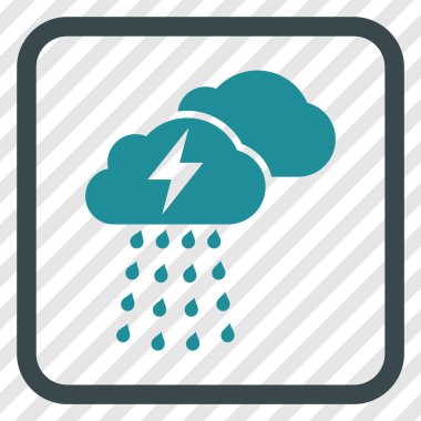 Fırtına bulutları vektör simgesi bir çerçeve içinde