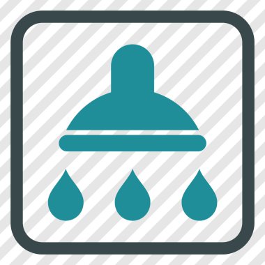 Duş vektör simgesi bir çerçeve içinde