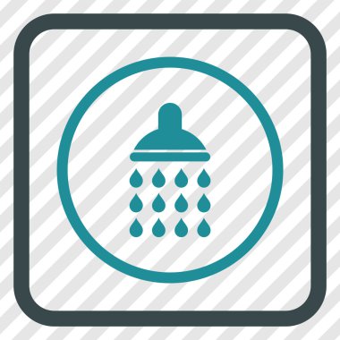 Duş vektör simgesi bir çerçeve içinde