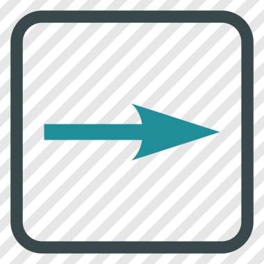 Keskin ok doğru vektör simgesi bir çerçeve içinde