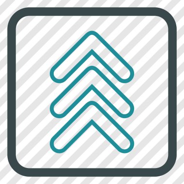 İşaretçi yukarı vektör simgesi bir çerçeve içinde üçlü