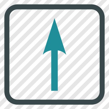 Vektör simgesi bir çerçeve içinde yukarı ok keskin