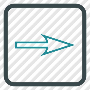 Keskin ok doğru vektör simgesi bir çerçeve içinde