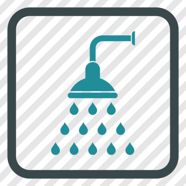 Duş vektör simgesi bir çerçeve içinde