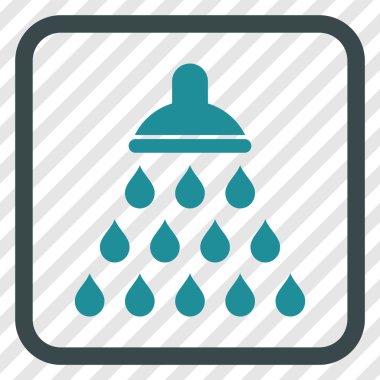 Duş vektör simgesi bir çerçeve içinde