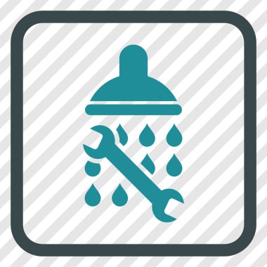 Duş sıhhi tesisat vektör simgesi bir çerçeve içinde