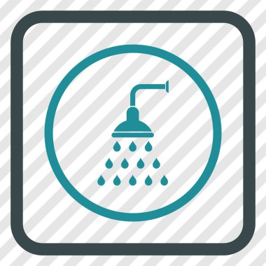 Duş vektör simgesi bir çerçeve içinde