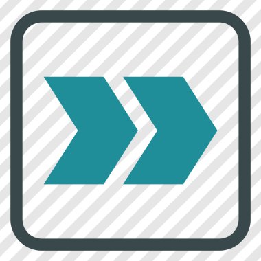 Üst karakter doğru vektör simgesi bir çerçeve içinde