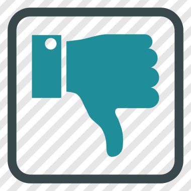 Vektör simgesi bir çerçeve içinde aşağı parmak