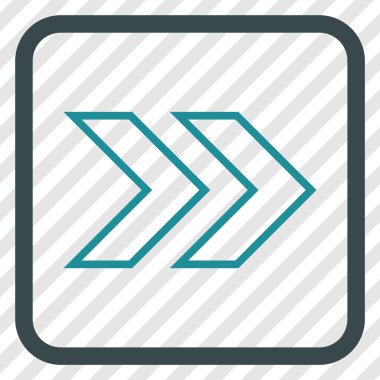 Üst karakter doğru vektör simgesi bir çerçeve içinde