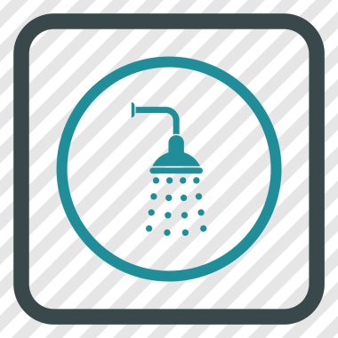 Duş vektör simgesi bir çerçeve içinde