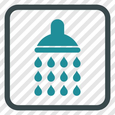 Duş vektör simgesi bir çerçeve içinde