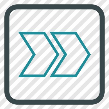 Üst karakter doğru vektör simgesi bir çerçeve içinde