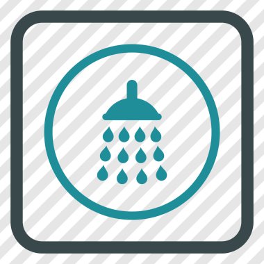 Duş vektör simgesi bir çerçeve içinde