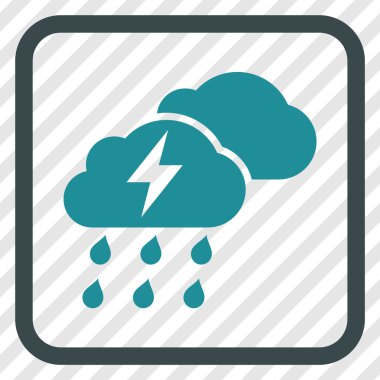 Fırtına bulutları vektör simgesi bir çerçeve içinde